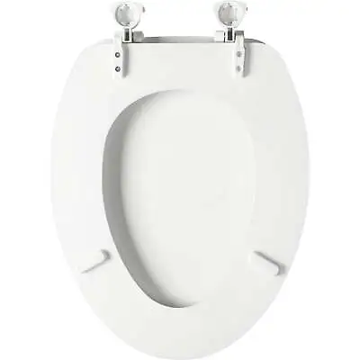 MAYFAIR Elongated Enameled Wood Toilet  Seat  With Easy•Clean In White • $21.82