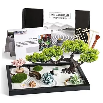 Zen Garden Kit For Desk Decor - Premium Beautiful Japanese Mini Zen Sand  • $55.78