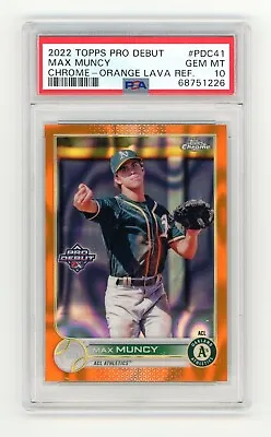 2022 Topps Pro Debut Chrome Max Muncy #PDC-41 Orange Lava #'d /25 PSA 10 Pop 1! • $199.99