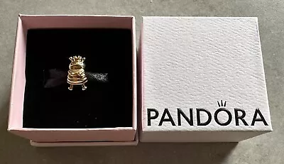 New Genuine RARE RETIRED PANDORA 14K 14ct YELLOW GOLD QUEEN BEE CHARM 585 Ale • £200