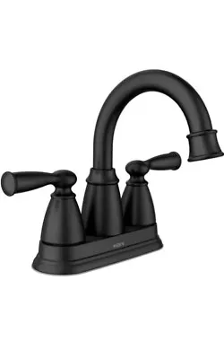 MOEN 84943BL BANBURY Centerset 2 Handle High Arc Bathroom Faucet Matte Black • $48.90