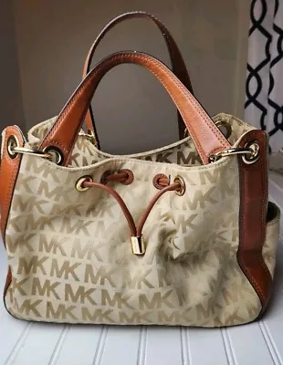 Michael Kors Ludlow Canvas Jacquard Logo Handbag Shoulder Bag • $59.99
