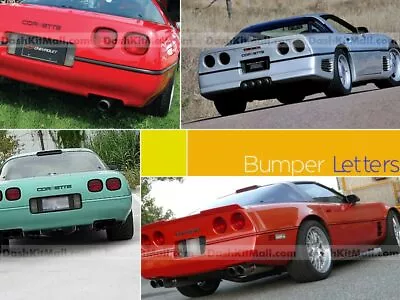 Dkm | Glossy Black Front+rear Bumper Letters For Corvette C4 1984-1990 • $21.55