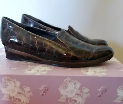 Womens Shoes VAN DAL Size 6 D Brown Metallic Patent Leather ROCHESTER Slip On • £4.99