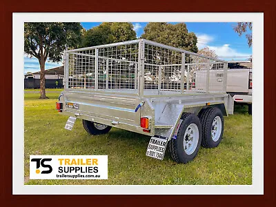 8x5 Galvanised Box Trailer Heavy Duty Dual Axle 900mm Cage Tandem 2Tonne ATM • $3650