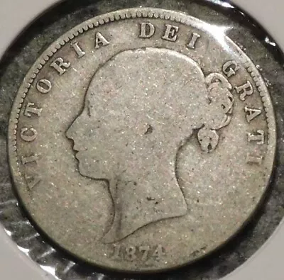 British Silver Half Crown - 1874 - Queen Victoria • $22