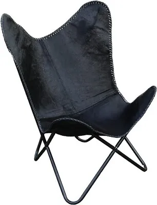 New Relaxing Vintage Butterfly Chair Leather With Folding Iron Frame • $118.88