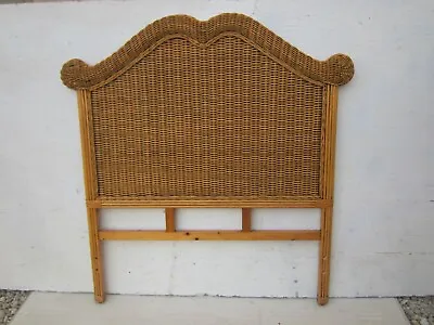 Vintage Asian Style Bamboo Rattan Twin Headboard Honey Color • $375