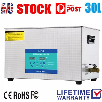 30L Digital Ultrasonic Cleaner Stainless Steel Heater Timer Industrial Grade • $574.98