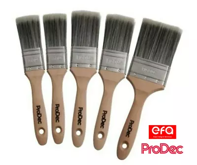 ProDec 5 Piece Decorator Paint Brush Set Trade Quality Synthetic • £11.95