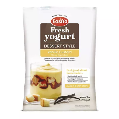 Easiyo Vanilla Custard Dessert Style Yogurt Mix 230g Sachet - Makes 1 Litre  • £5.45