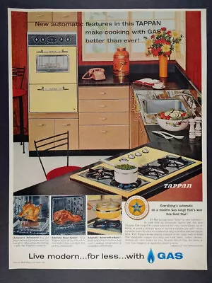 1960 Tappan Gas Range Oven Cooktop Mid-century Kitchen Vintage Print Ad • $8.29