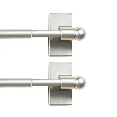  2 Pack Magnetic Curtain Rods For Metal Doors Top And 9-16 Inch 2 Pack Nickel • $32.71