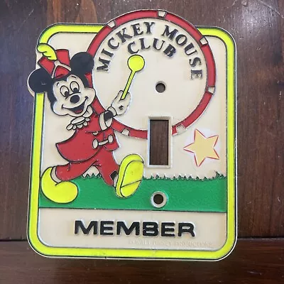 Vintage Disney Mickey Mouse Club Member Light Switch Plate Cover Glow In Dark • $8