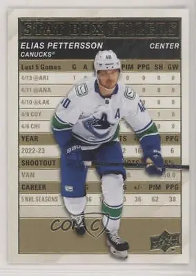 2023-24 Upper Deck Series 1 Stat Box Fillers Gold Elias Pettersson #SB-6 • $7.44