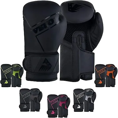 Velo Unisex Leather Boxing Gloves For Training Gym Muay Thai MMA And Sparring • £19.99