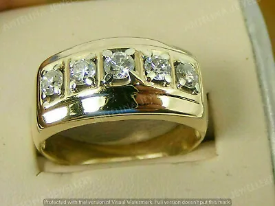 1.00Ct Round Cut Diamond Engagement Wedding Band Men's Ring 14K Yellow Gold Over • $81.45