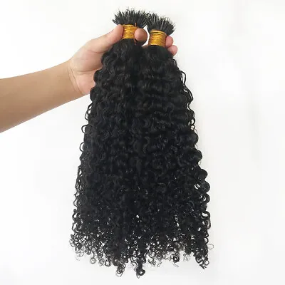 100 Pcs Curly Nano Ring Hair Extensions Peruvian Remy Hairs Micro Beads Ring • $81.88