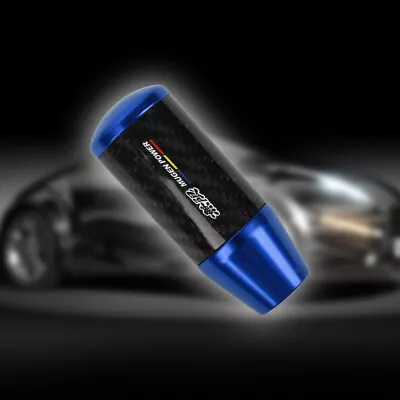 Universal MUGEN Blue Carbon Fiber Manual Gear Stick Shift Knob Lever Shifter • $17.88