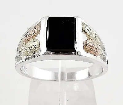 Black Hills Gold Sterling Silver Men's Ring W Onyx Size 8 - 13 • $132