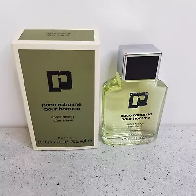 Vintage PACO RABANNE Pour Homme Paris After Shave Apres-rasage 50ml - RARE 1970s • $220