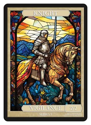Knight  Stained Glass Token Givememana Tokens Magic The Gathering • $2