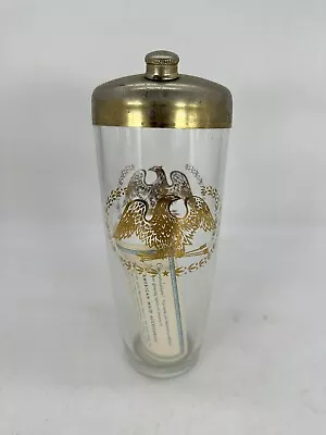 Vintage American Maid Accessories Glass Gilded Eagle Cocktail Martini Shaker 9” • $7.99