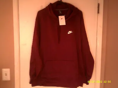 NEW NIKE DRI-FIT SPORTSWEAR  Poly Liquid Fleece Pullover  MEN'S MAROON HOODIE XL • $44.44