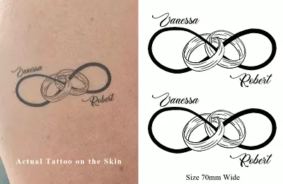 Infinity Wedding Ring Personalised Tattoo X 2 • £4.99