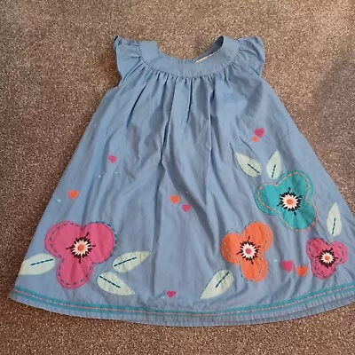 Marks & Spencer Girl`s 100% Cotton + Embroidered Dress: 3 - 4 Years. • £9