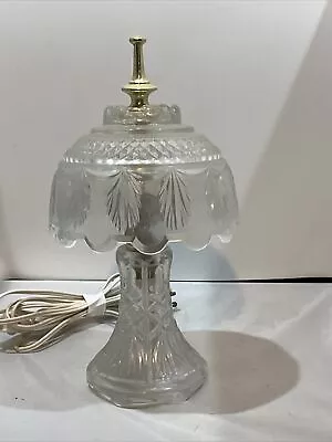 Vintage Cut Crystal Glass Boudoir Bed Side Night Light Table Lamp 11  • $69.95