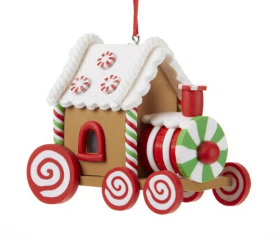 $10.99 • Buy New Christmas Claydough GINGERBREAD CANDY CANE TRAIN Hanging Ornament Figure 