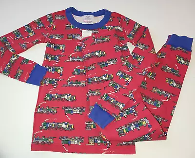 Hanna Andersson Train Long John Pajamas Size 130 (8) • $15