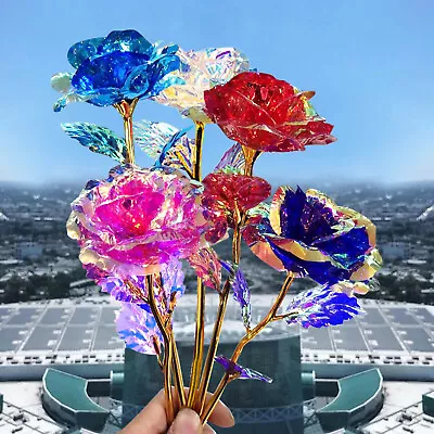 $15.35 • Buy 100 24K Gold Galaxy Rose Luminous Artificial Flower Valentine's Day Unique Gift✨