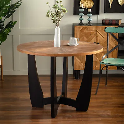 39.37  Vintage Round Dining Table Wooden Coffee Table • $369.99