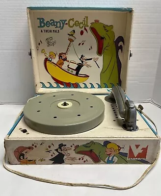 RARE! Beany And Cecil Child 2-Speed Portable Record Player Vanity Fair 1961 • $151.14