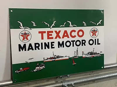 Vintage Style Texaco Marine Motor Oil Gas Heavy Steel Metal Quality Sign • $49.99