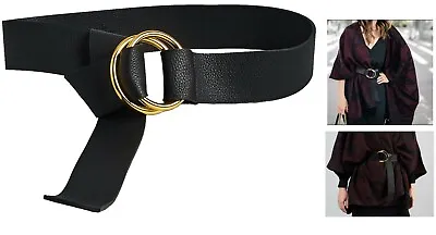 B-Low The Belt Women's Black Pebbled Vegan Camille Wrap Belt Exclusive S/M 47″ • $49.99