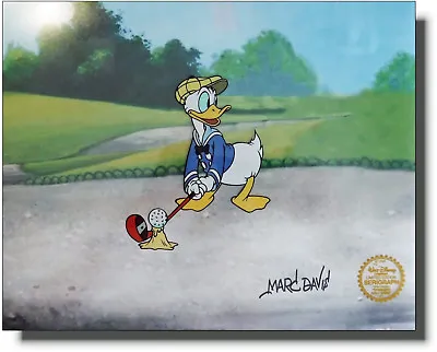 ✅Donald Duck Golf Hand Signed Disney Sericel Cel Limited Edition Game Seal Walt • $265.33