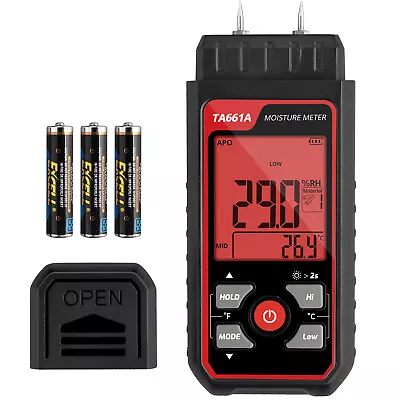 Digital Moisture Detector Damp Meter Wood Brick Screed Wallpaper Caravan Tester • £15.59