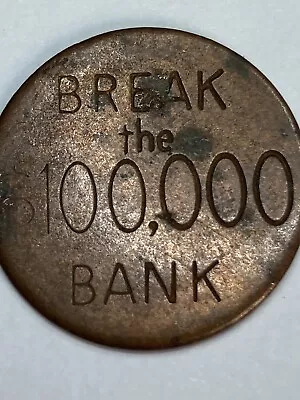 Game Token: $100000 Break The Bank - TV Game Money (1955 Board Game) • $9.58