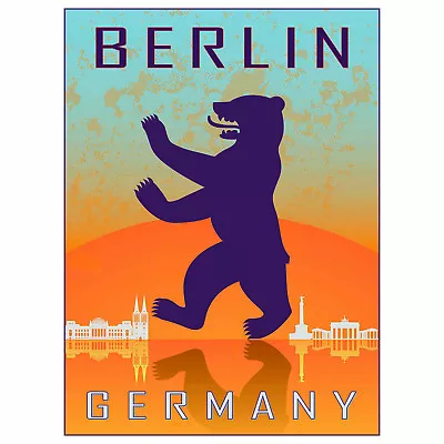 Travel Tourism Berlin Germany Heraldic Rampant Bear Coat Arms Print Bmp11450 • £11.99