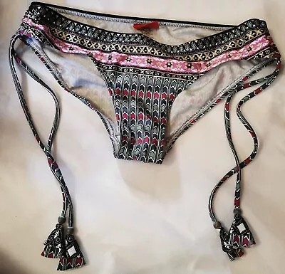 $20 • Buy Tigerlily Sz 8 Floral Bikini Bottoms Swimwear Colourful Tassles Beads Ties