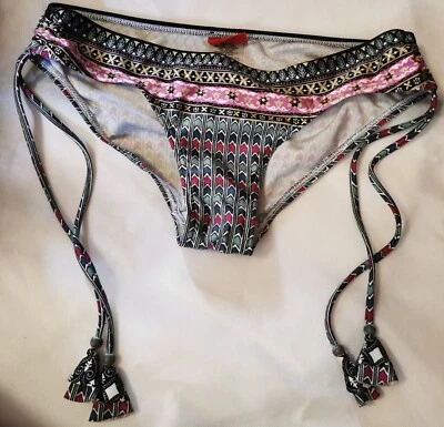 $20 • Buy Tigerlily Sz 8 Floral Bikini Bottoms Swimwear Colourful Tassles Beads Ties