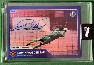 2022-23 Topps Champions League Edwin Van Der Sar Auto /10 SSP Purple Parallel • $448