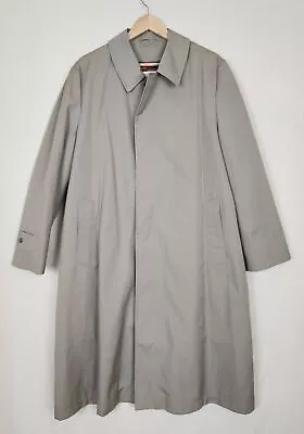 LONDON TOWNE Mens Cotton Poly Blend Trench Over Coat W/ Zip-Out Liner 42 R • $79.99