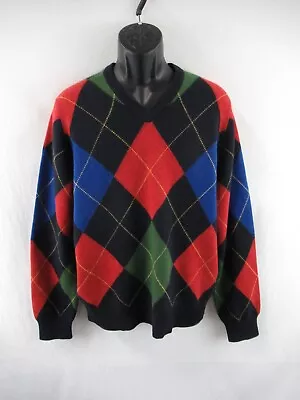 Brooks Brothers Country Club 100% 4-Ply Cashmere Argyle Sweater Size M #C308 • $299.99