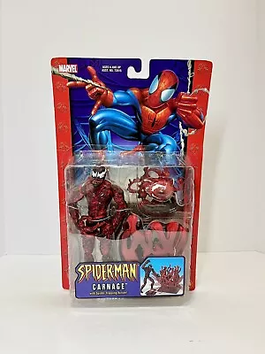 Marvel Spider-Man Carnage With Spider Trapping Action Toy Biz 2004 New Sealed • $29.95