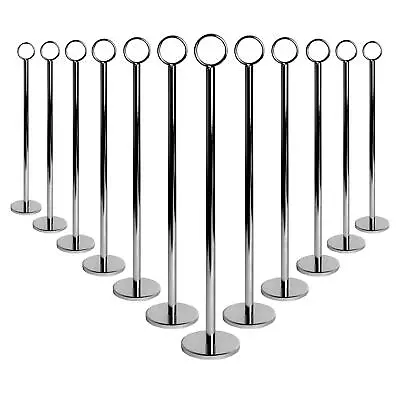 12x Table Number Holders Wedding Place Card Sign Stand Set Photo 30cm Silver • £30