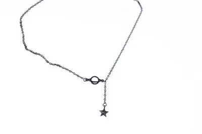 Black Star Couple Lover Necklace Cuff Chain Pendant Fashion Jewelery Gift • £3.49